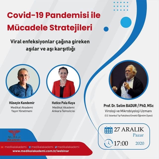 Güncel Sağlık Söyleşimizin bu günkü buluşmasında Viroloji ve Mikrobiyoloji Uzmanı Prof. Dr. Selim BADUR, ile 'Covid-19 Pandemisi ile mücadele stratejileri: Aşılar ve aşı karşıtlığı' konusunu konuştuk.